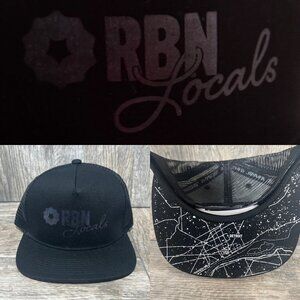 Rust Belt Nation Local Detroit Black Foil Snapback Trucker Hat Mesh RBN NWOT